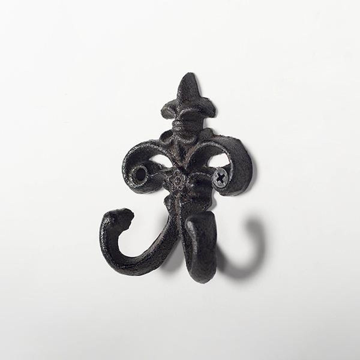 Cast Iron Double Coat Hook, Black