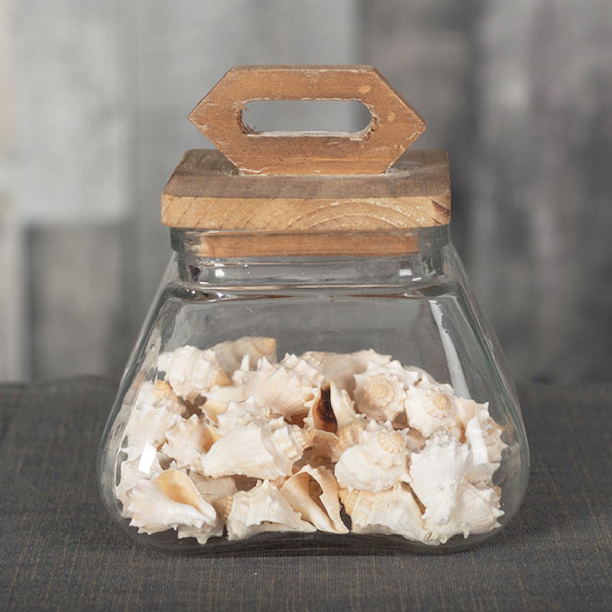 Picture of Forpost FP-LCD-283 Wood Lid on Clear Glass Jar