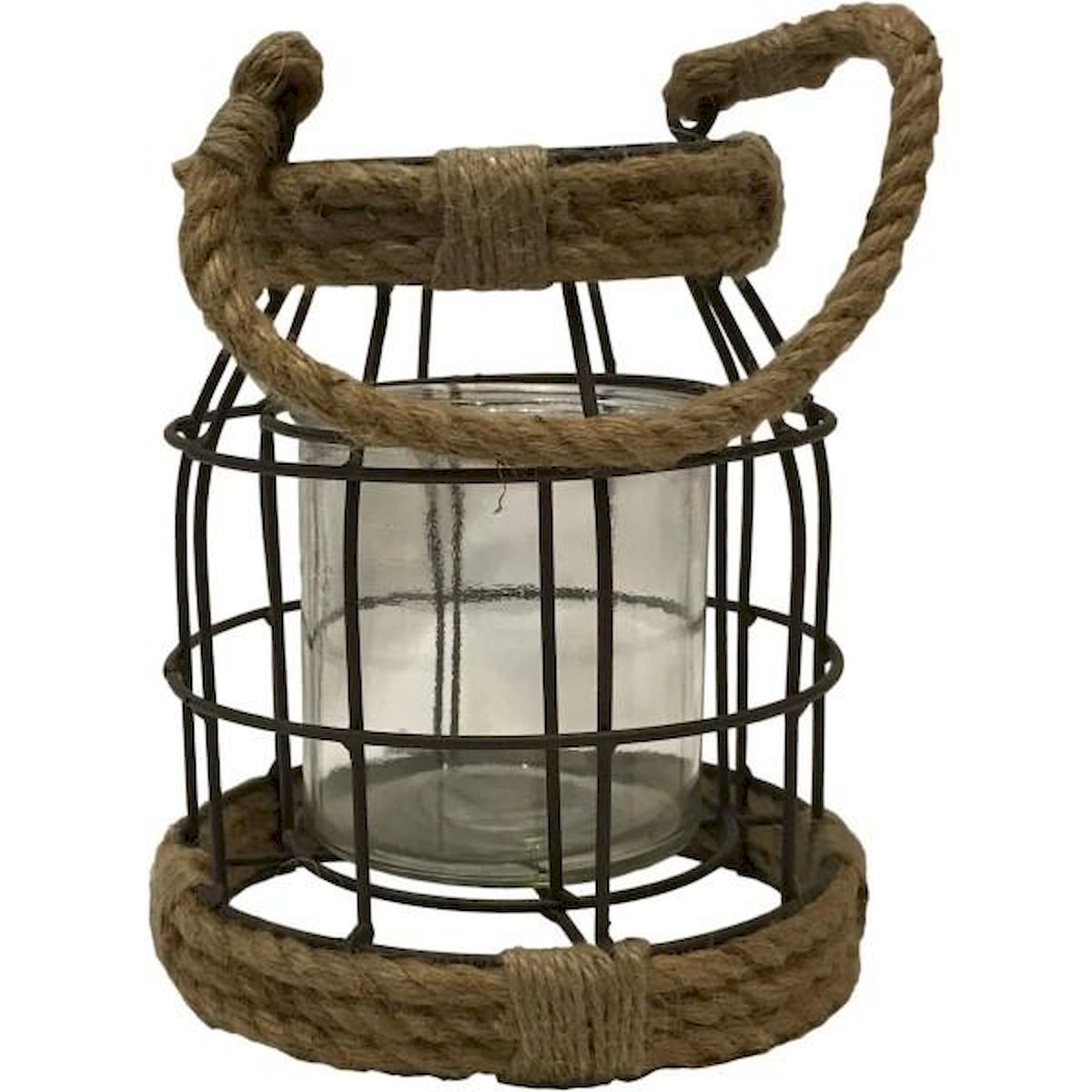 Picture of Forpost FP-MAC-109 Rope & Metal Frame with Glass Sleeve Candle Lantern