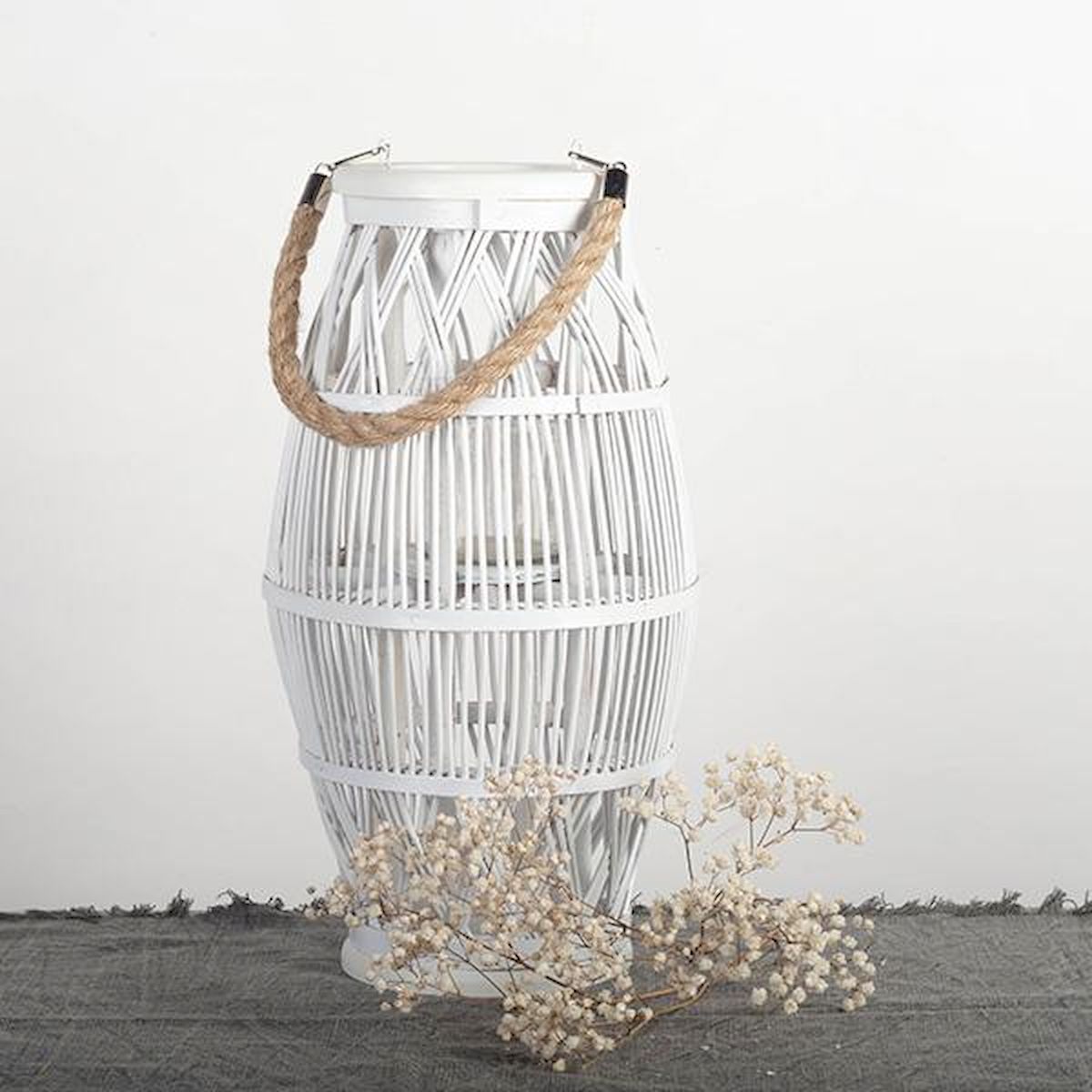 Picture of Forpost FP-MAC-154 Willow with Rope Handle White Candle Lantern