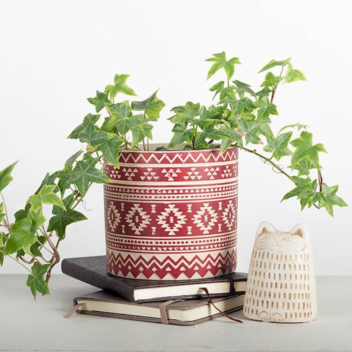 FP-CNP-137 Red & Beige Aztec Pattern Planter