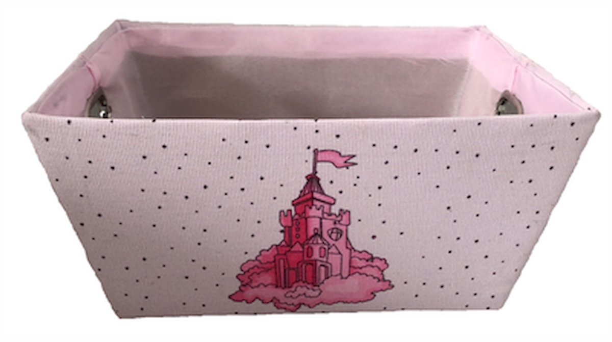 Picture of MDR Trading AP-2CBW481CA Rectangular Pink with Castle Theme & A Matching Fabric Liner Basket
