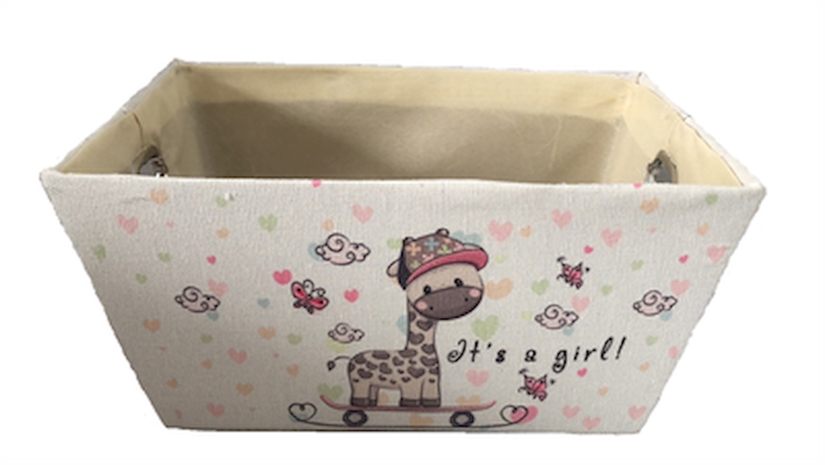 Picture of MDR Trading AP-2CBW483GRL Rectangular Its A Girl with Giraffe & A Matching Fabric Liner Basket