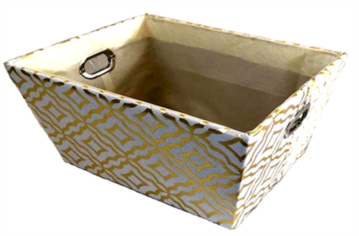 Picture of MDR Trading AP-2CBW535PGD Patterned Gold Fabric with Fabric Liner Basket