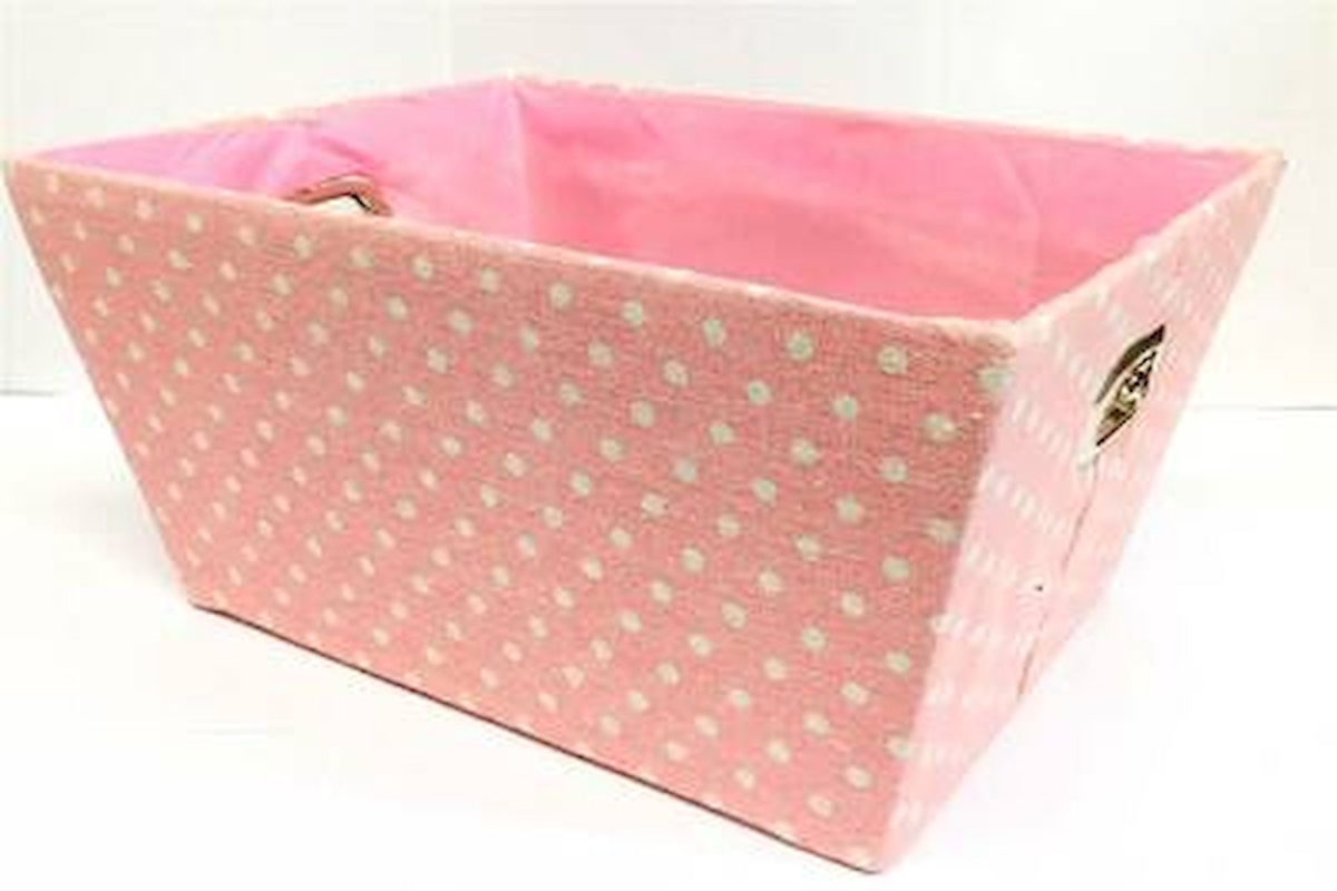 Picture of MDR Trading AP-2CBW552PK Pink with White Polka Dots & Fabric Liner Basket