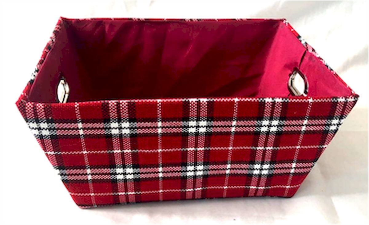 Picture of MDR Trading AP-2CBW569PLD Rectangular Plaid with Red Fabric Liner Basket