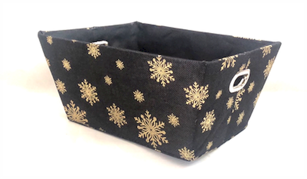 Picture of MDR Trading AP-2CBW582GSF Black & Gold Snowflake Pattern with Matching Fabric Liner Basket