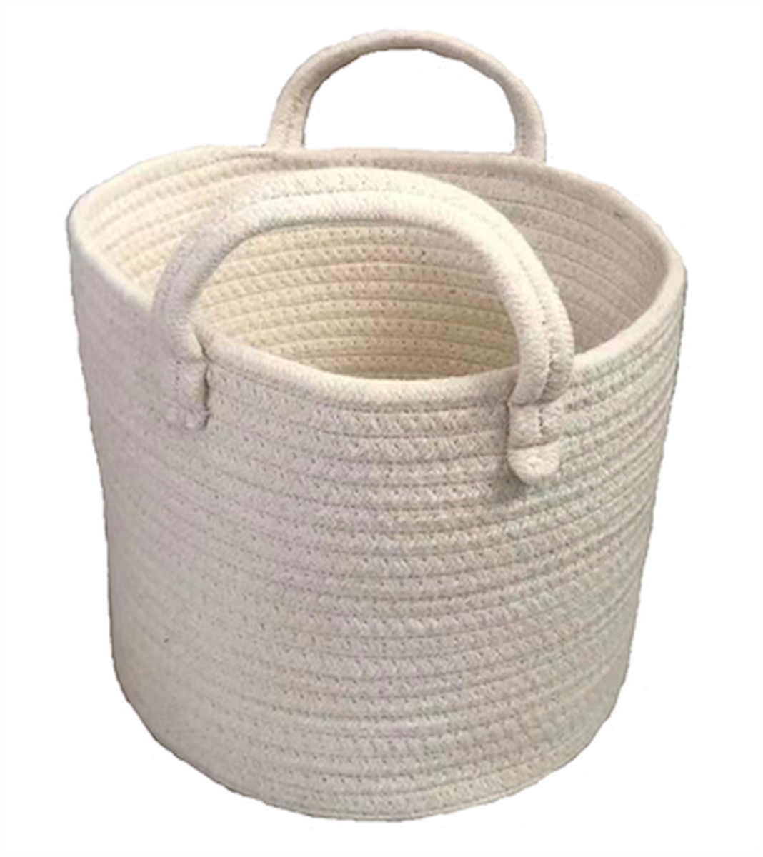 Picture of MDR Trading AP-CBW450WH10 Round White Cotton with Handles Basket