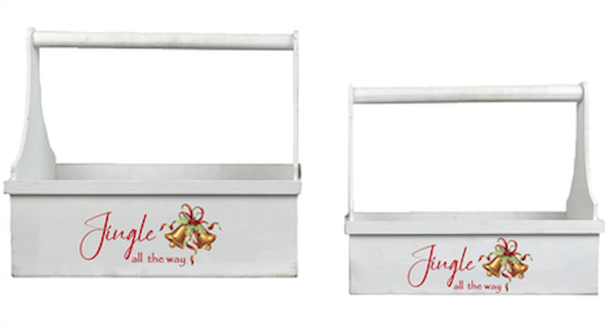 Picture of MDR Trading AP-CBX792TJ2 White Jingle All The Way Tool Box Style Baskets - Set of 2