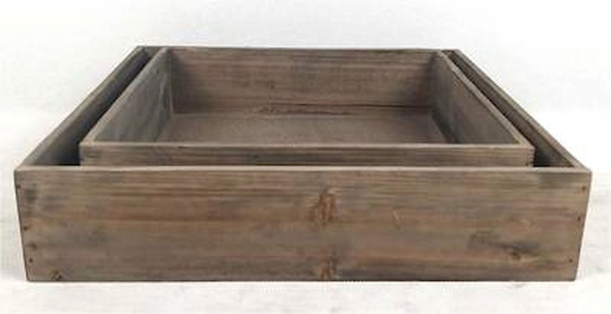 Brown Square Wooden Crate