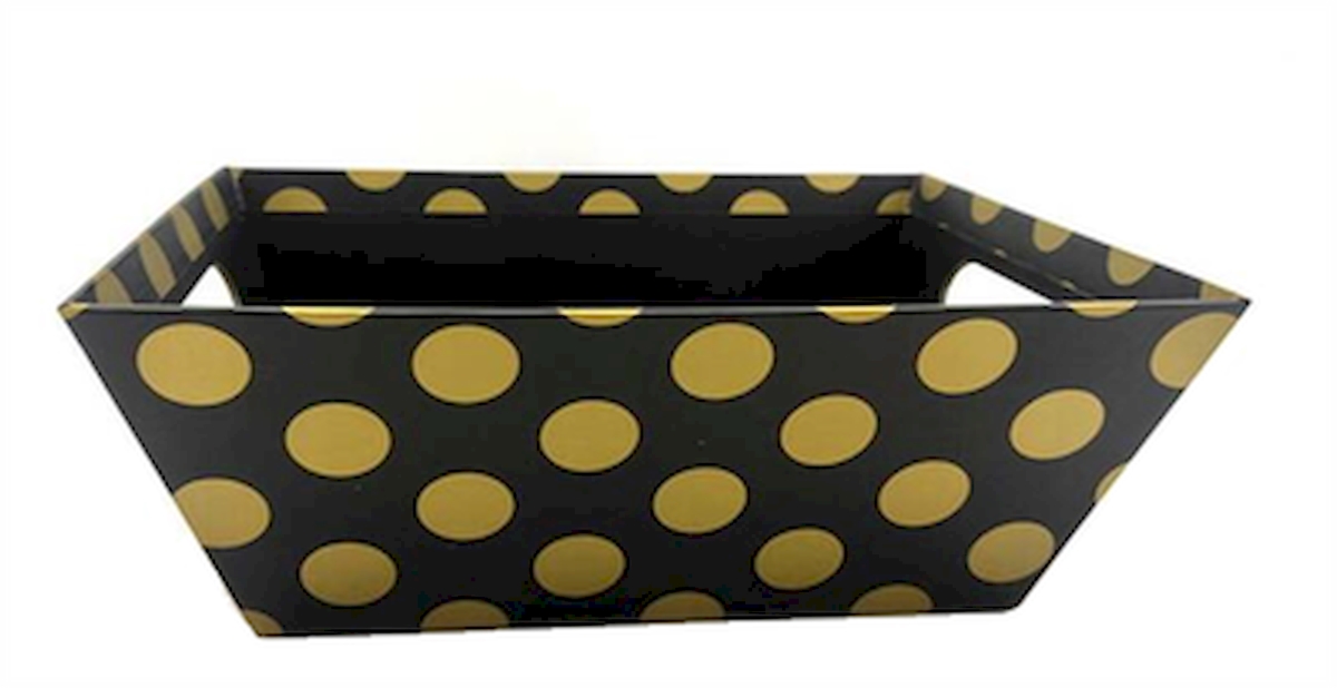 Picture of MDR Trading AP-CMT906BKD Black with Gold Polka Dots Handled Basket
