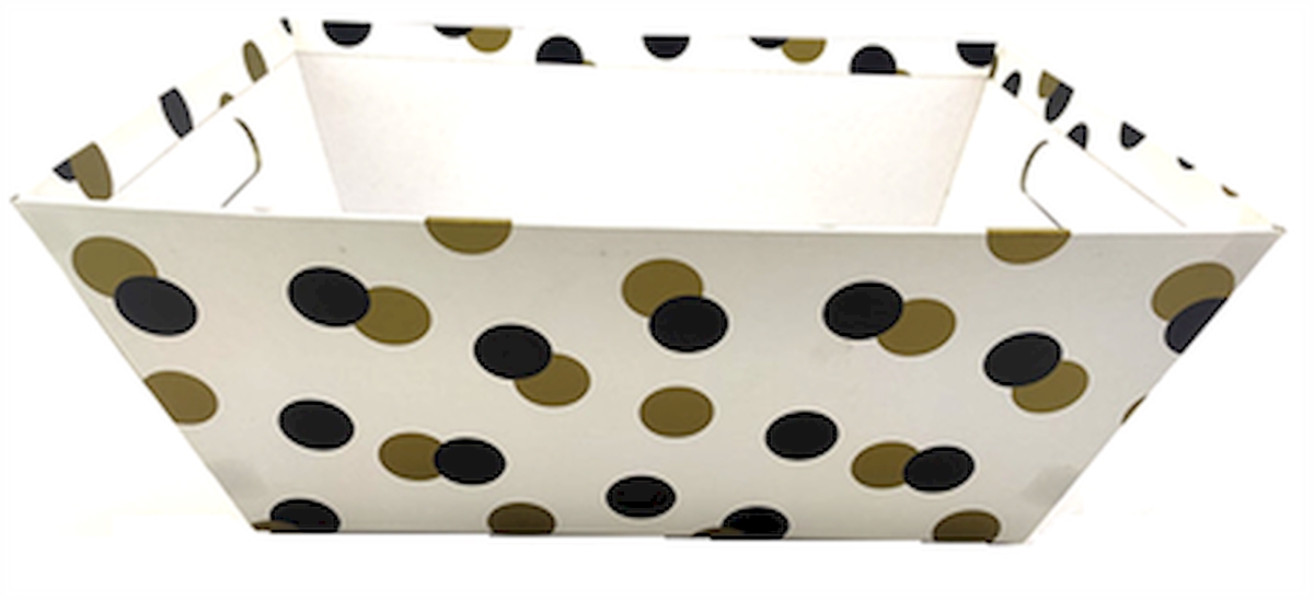 Picture of MDR Trading AP-CMT957WHD White with Gold & Black Dots Handled Basket