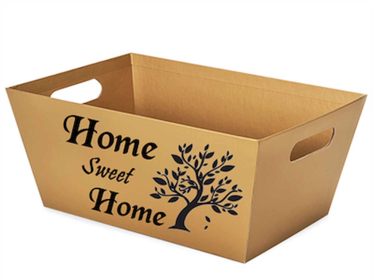 Picture of MDR Trading AP-CMT964HS Brown with Black Tree Home Sweet Home Handled Basket