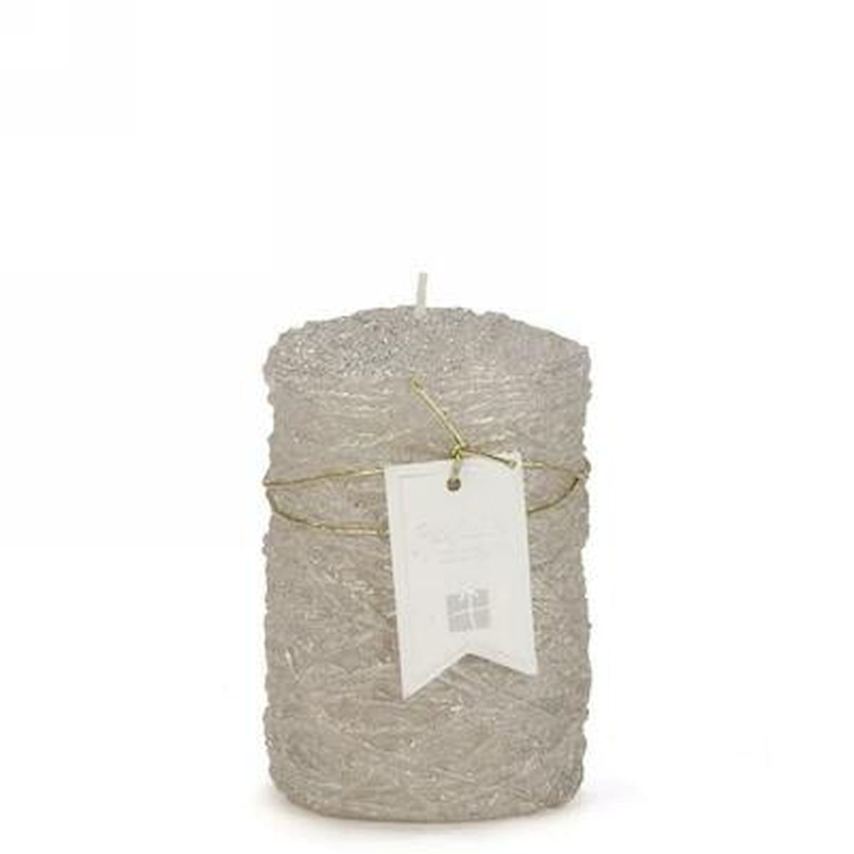 Silver Glitter Candle