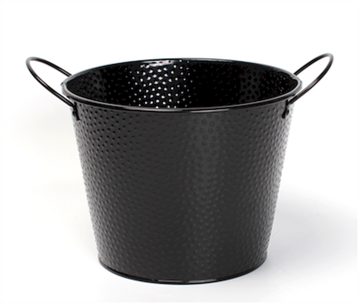 Black Embossed with Ear Handles Bucket
