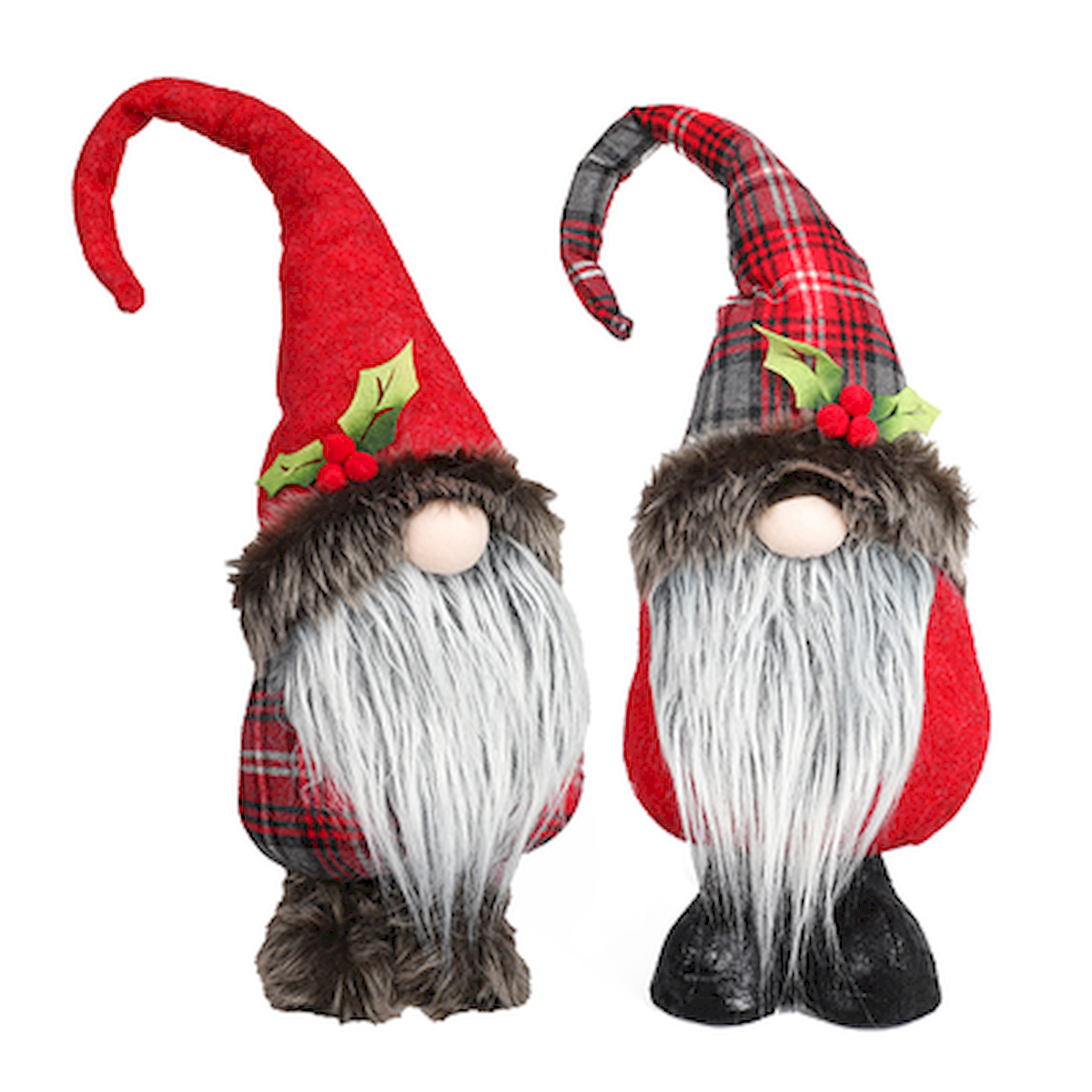 Fabric Standing Gnomes Decorations - Set of 2