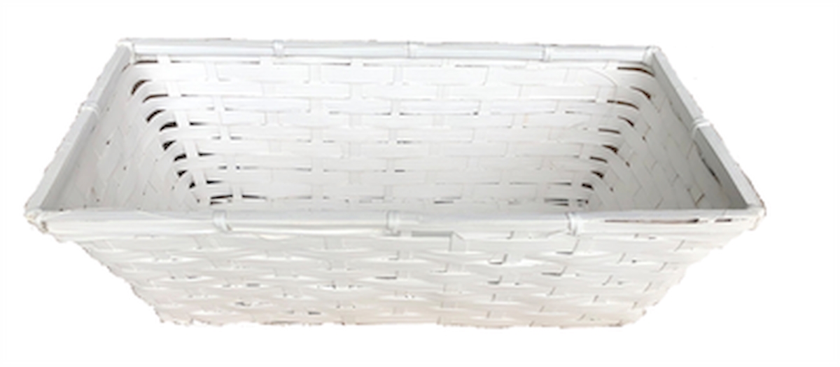 Picture of MDR Trading AP-VBM307WH White Rectangular Bamboo Basket