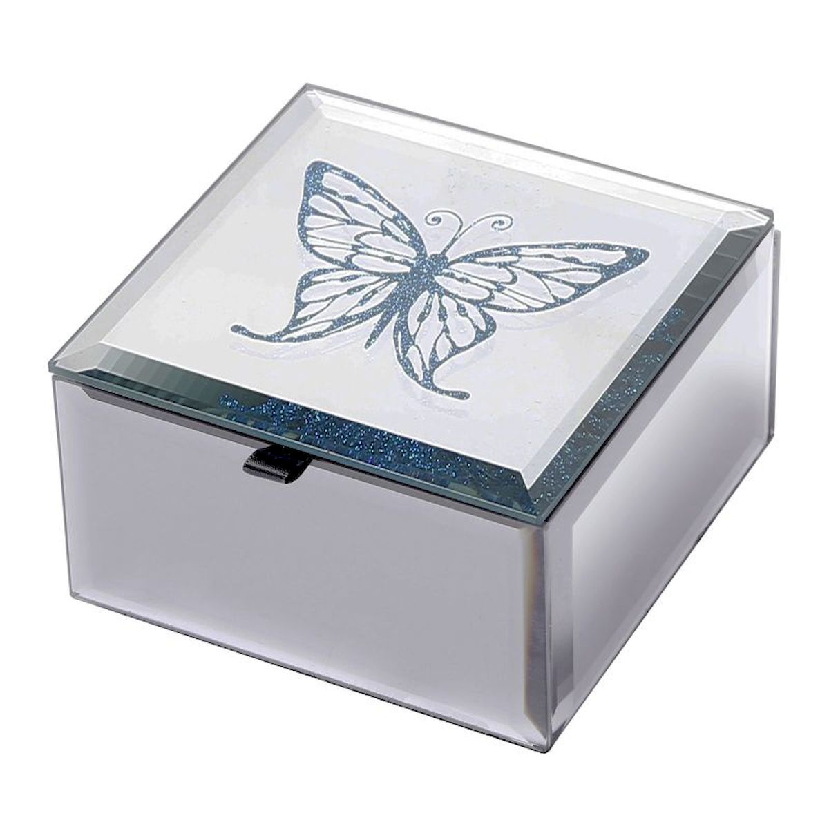 Butterfly on Lid with Black Lining Jewellery Box