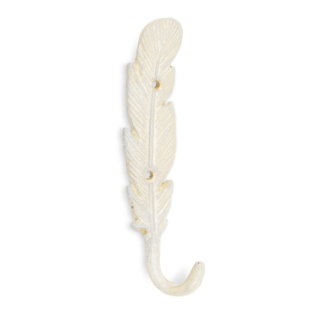 Picture of Abbott Collection AB-27-IRONAGE-335-WHT 6.5 in. Slim Feather Wall Hook&#44; Antique White