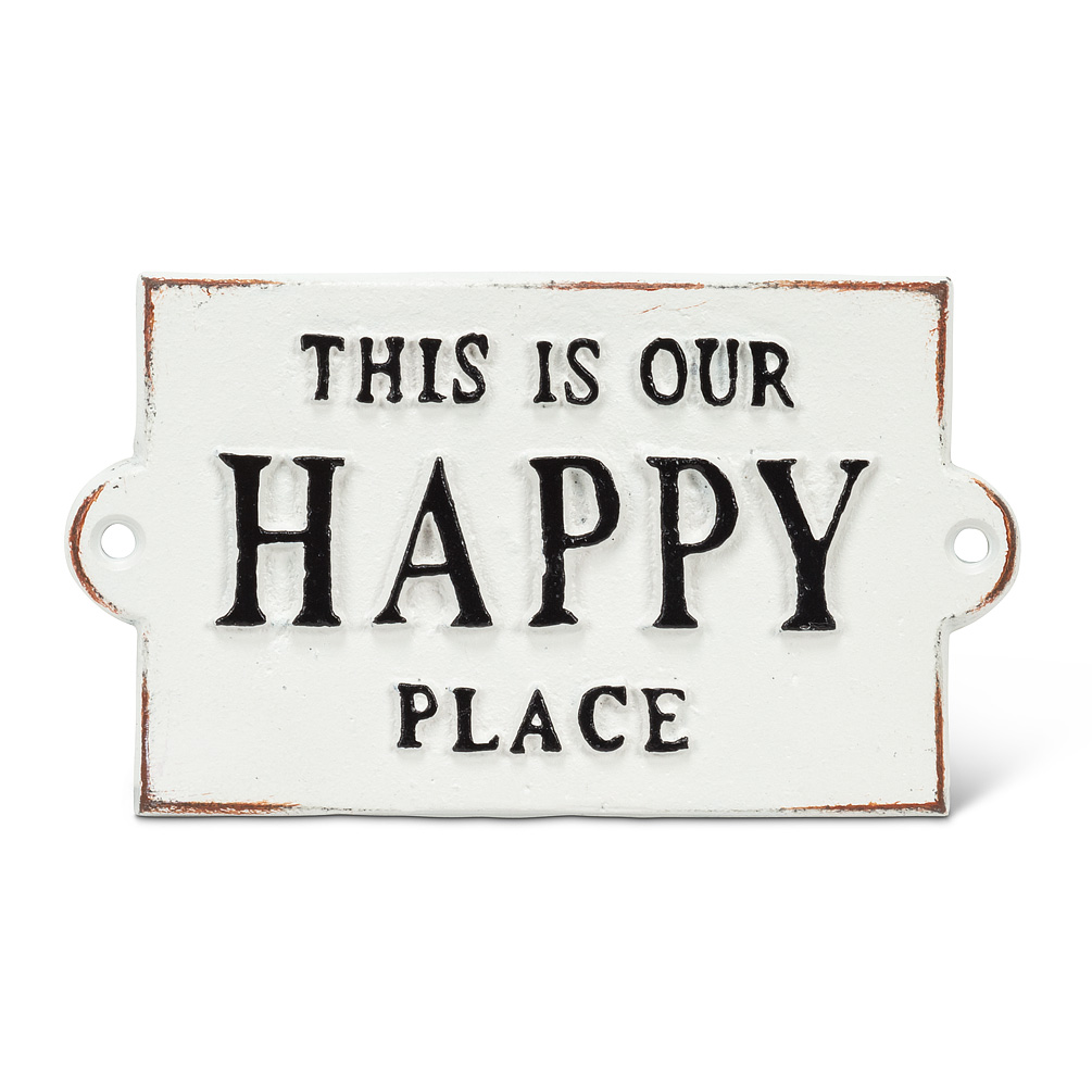 Picture of Abbott Collection AB-27-FORGE-103 5.5 in. This is our Happy Place Sign&#44; Antique White
