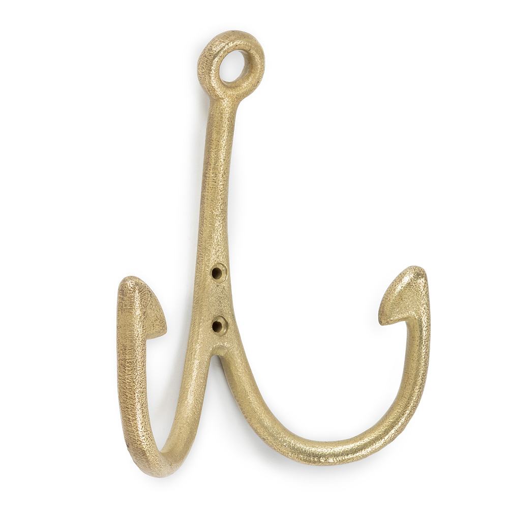 Picture of Abbott Collection AB-92-BARB-HOOK 6.25 in. Fish Wall Hook Double Wall Hook&#44; Antique Gold