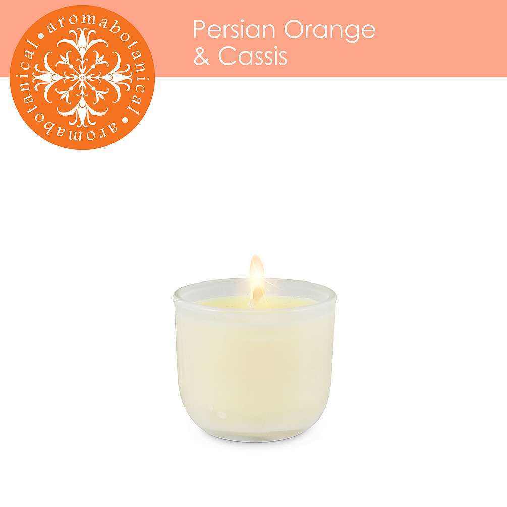 Picture of Abbott Collection AB-16-AB-MINI-OC 2 in. Mini Persian Orange & Cassis Candle&#44; White