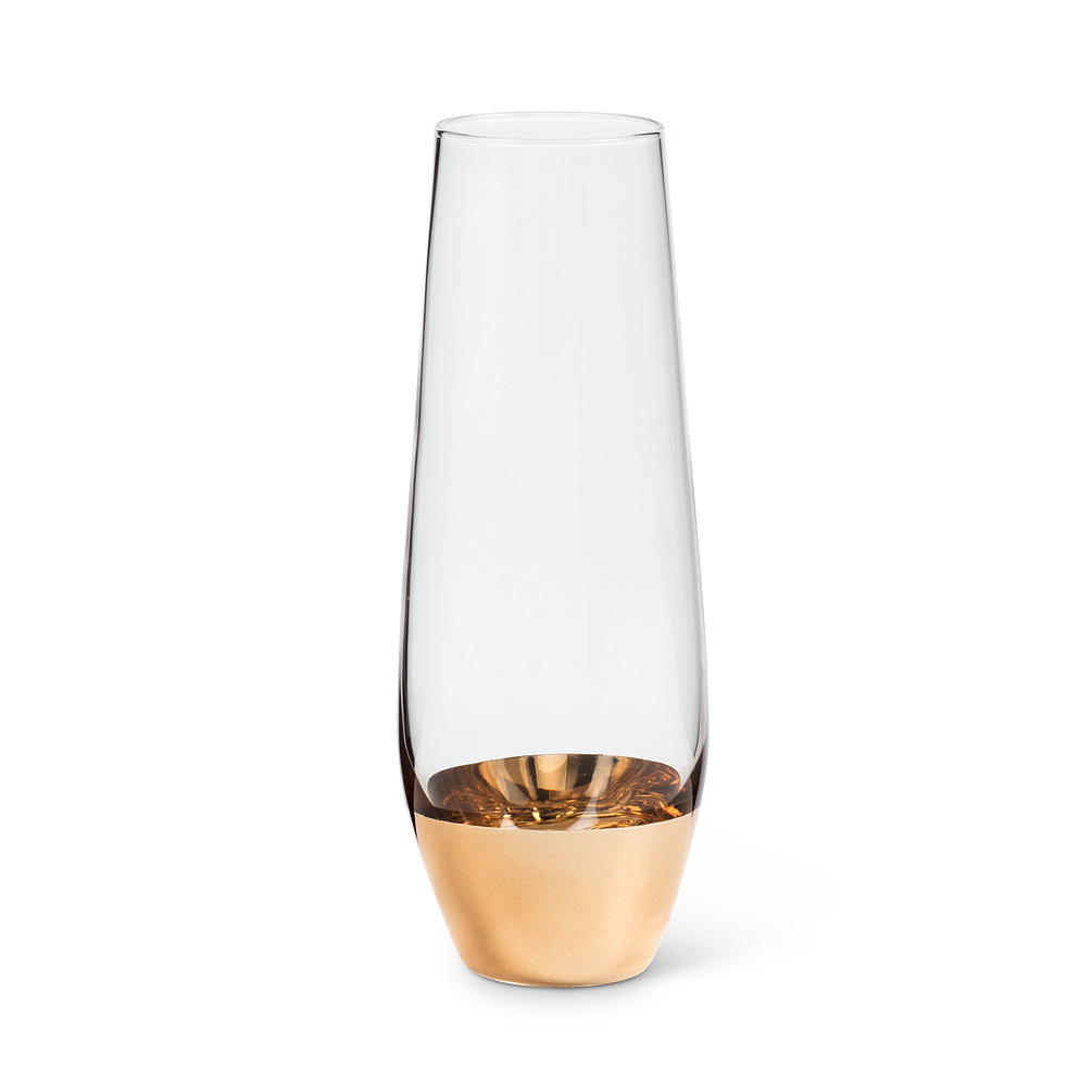 Picture of Abbott Collection AB-27-CARTIER-SF 6 in. Wide Band Stemless Flute&#44; Clear & Gold