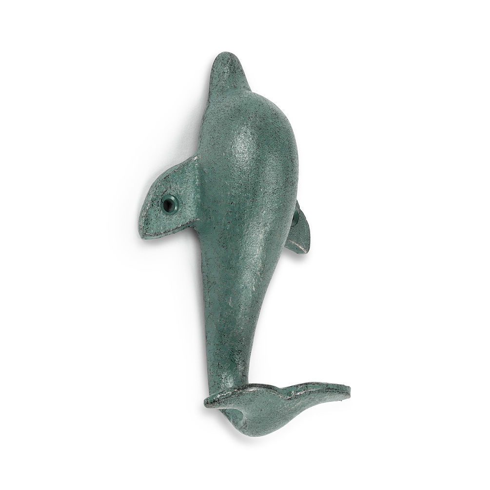 Picture of Abbott Collection AB-27-IRONAGE-358 6.25 in. Dolphin Wall Hook&#44; Verdigris