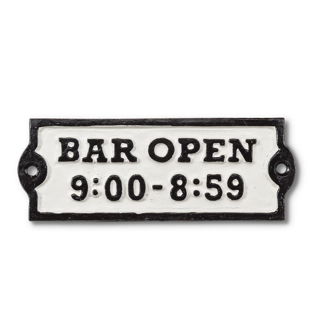 Picture of Abbott Collection AB-27-IRONAGE-385 5.5 in. Bar Open Sign&#44; Black & White