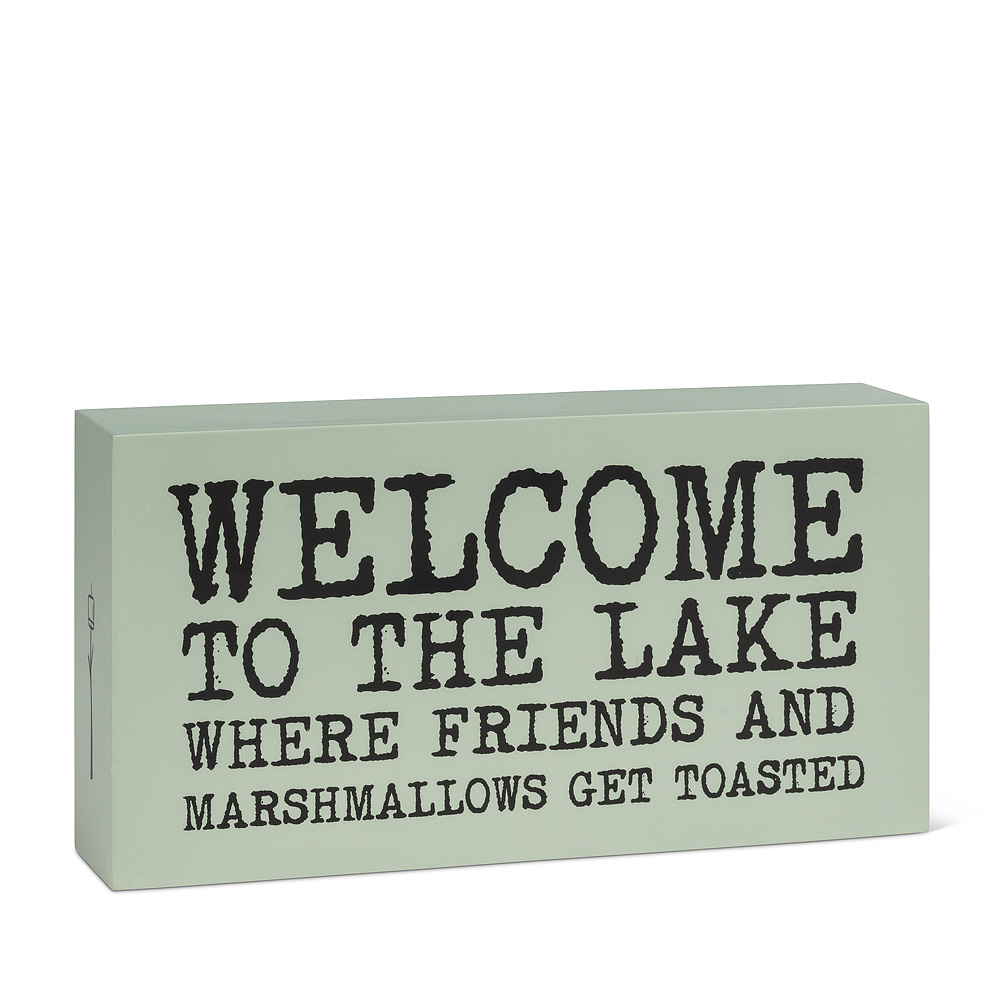 Picture of Abbott Collection AB-27-JUSTSAYIN-242 9.5 in. Welcome to the Lake Block&#44; Green