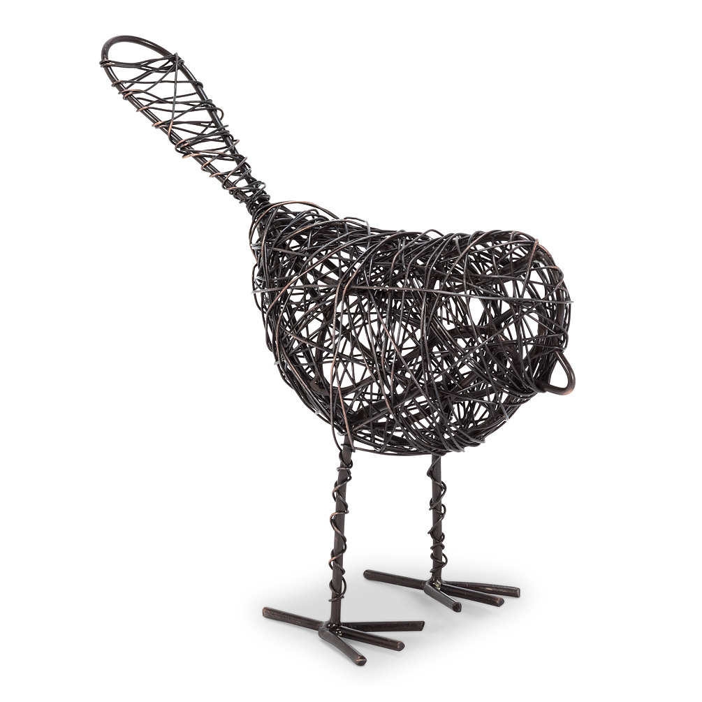 Picture of Abbott Collection AB-92-CHIRP-368 6 in. Woven Standing Bird Statue&#44; Black