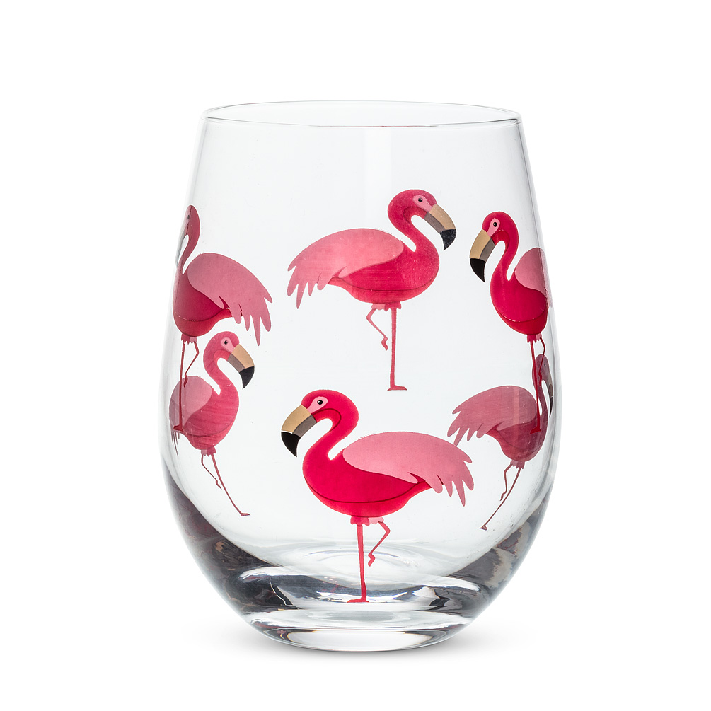 Picture of Abbott Collection AB-27-FLAMINGO-SG 4.75 in. Flamingo Stemless Wine Glass, Pink