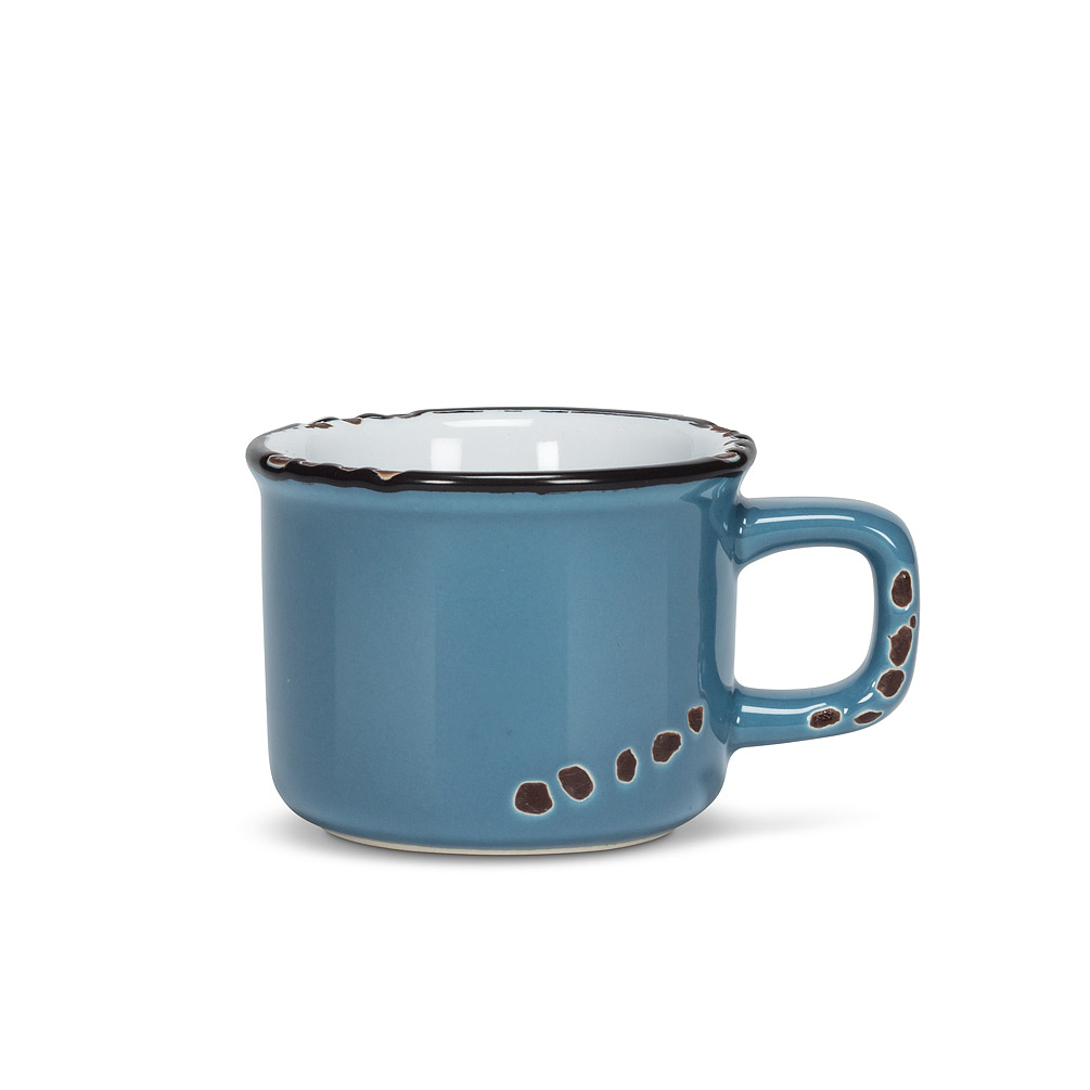 Picture of Abbott Collection AB-27-ENAMEL-ESP-DENIM 2 in. Enamel Look Espresso Cup, Denim Blue