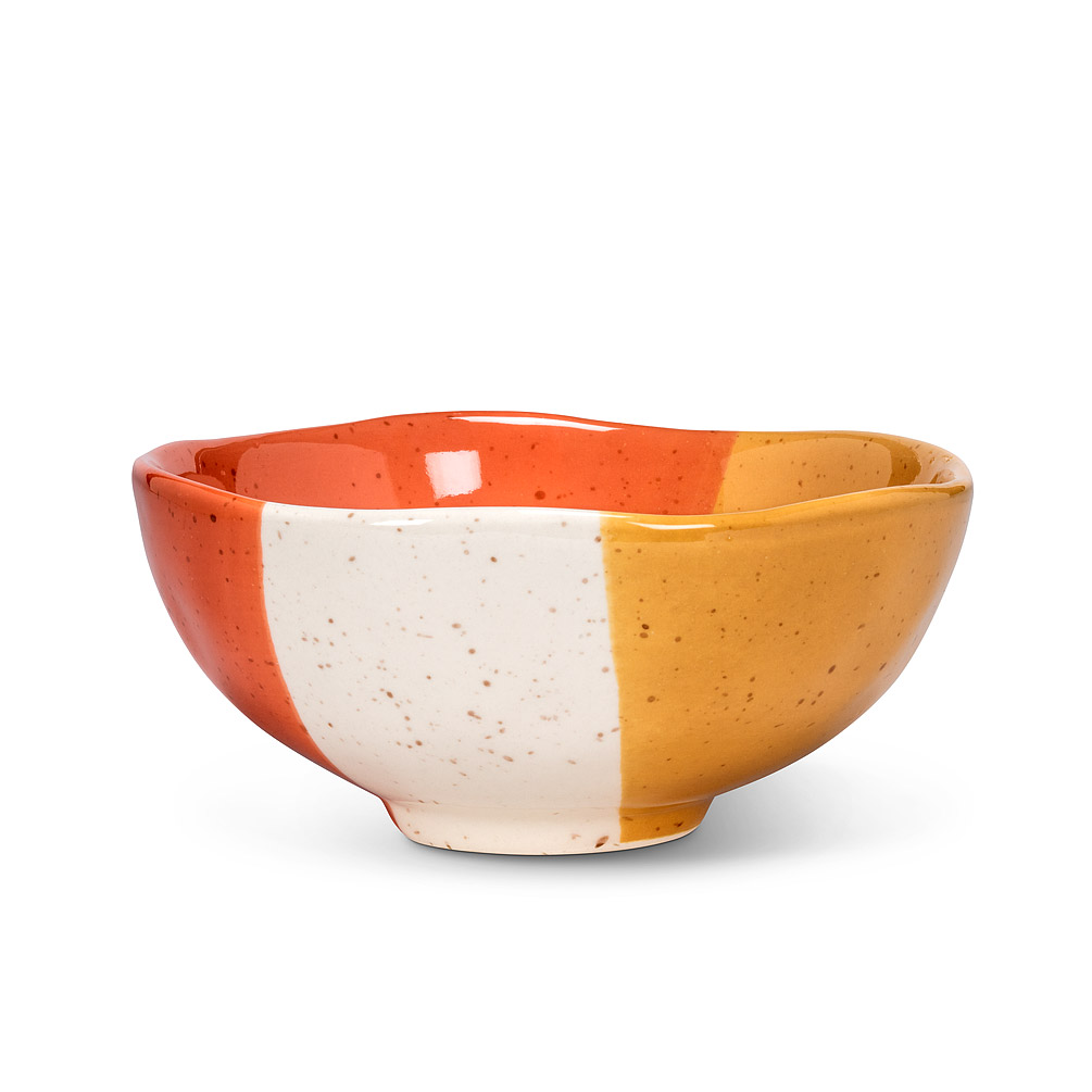 Picture of Abbott Collection AB-27-AVANT-BOWL 5.5 in. Modern Abstract Bowl&#44; Terracotta & Ivory - Small