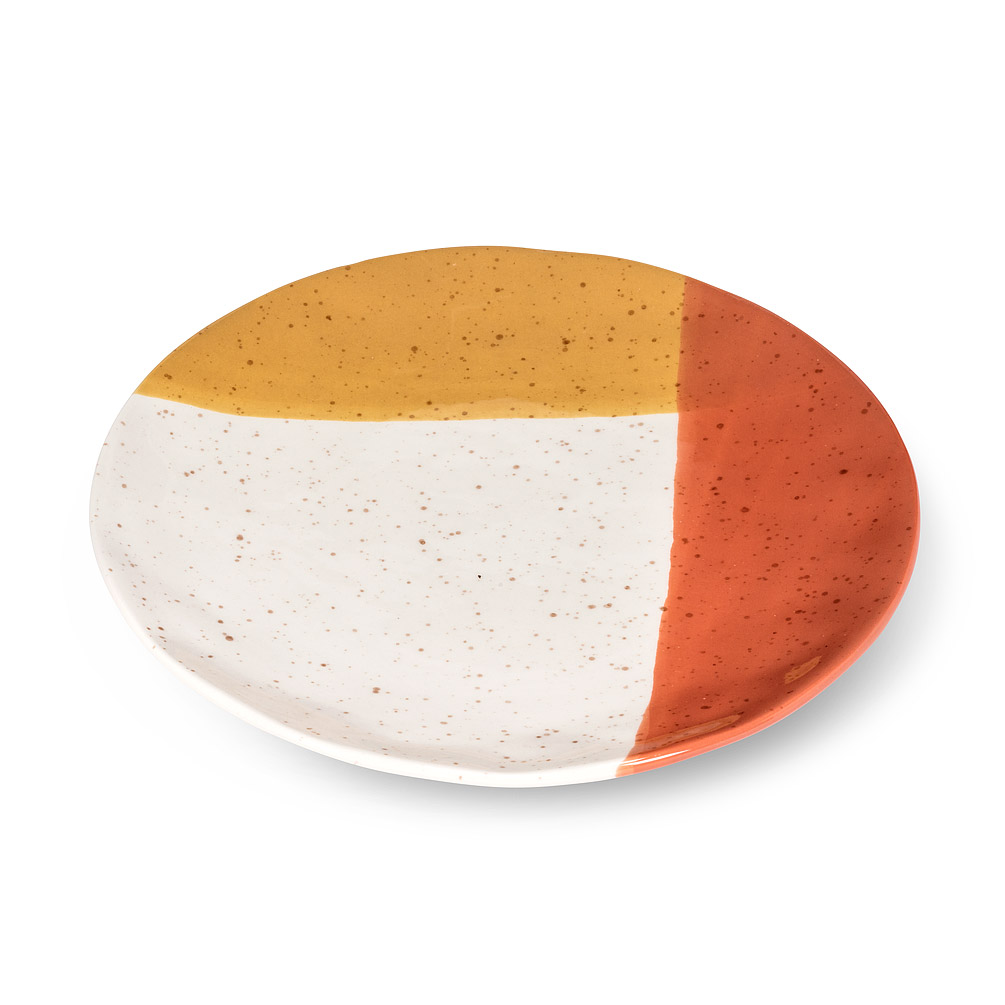 Picture of Abbott Collection AB-27-AVANT-CKPL 8 in. Modern Abstract Plate&#44; Terracotta & Ivory - Small