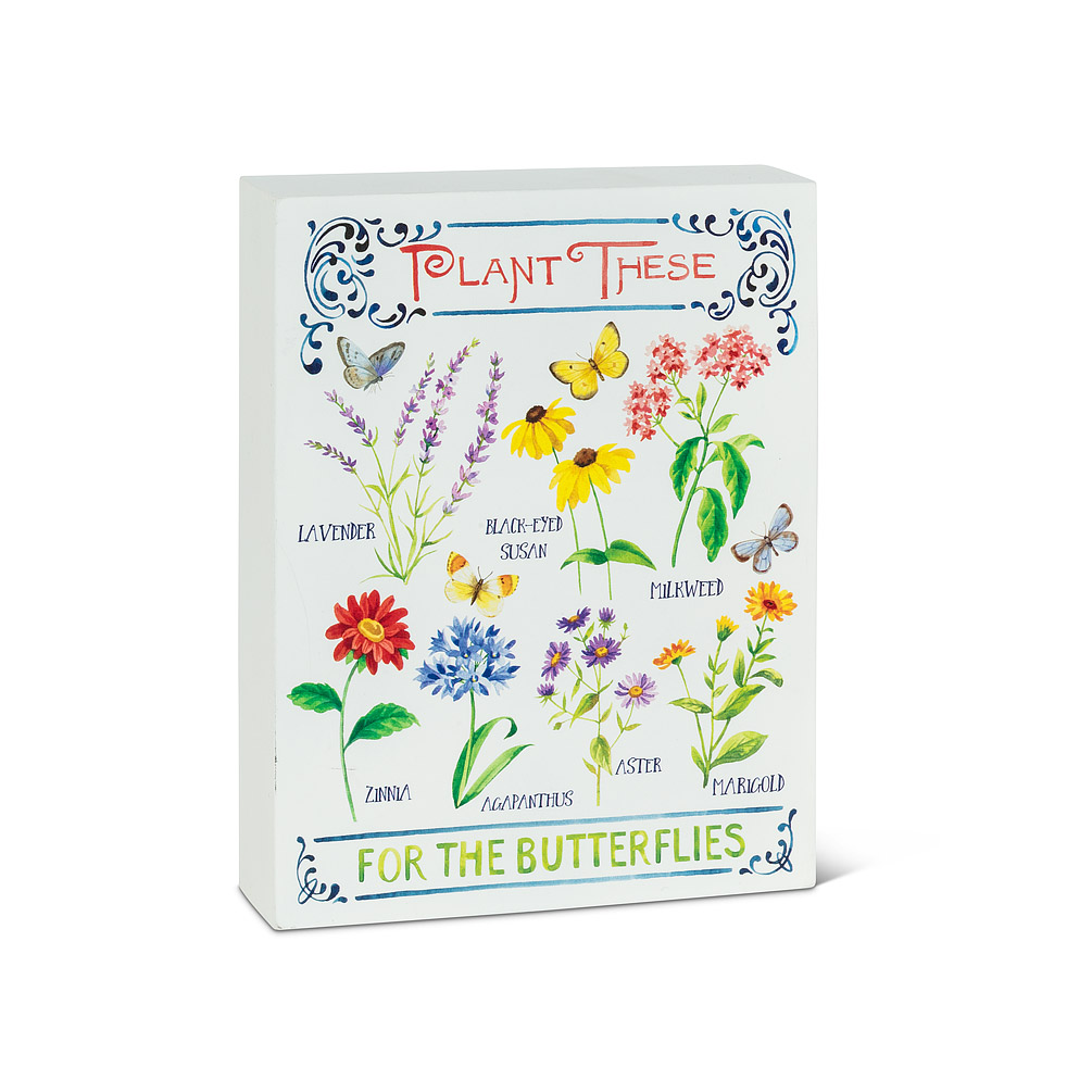 Picture of Abbott Collection AB-27-JUSTSAYIN-JM-04 6.5 x 8 in. Plant for Butterflies Block, Multi