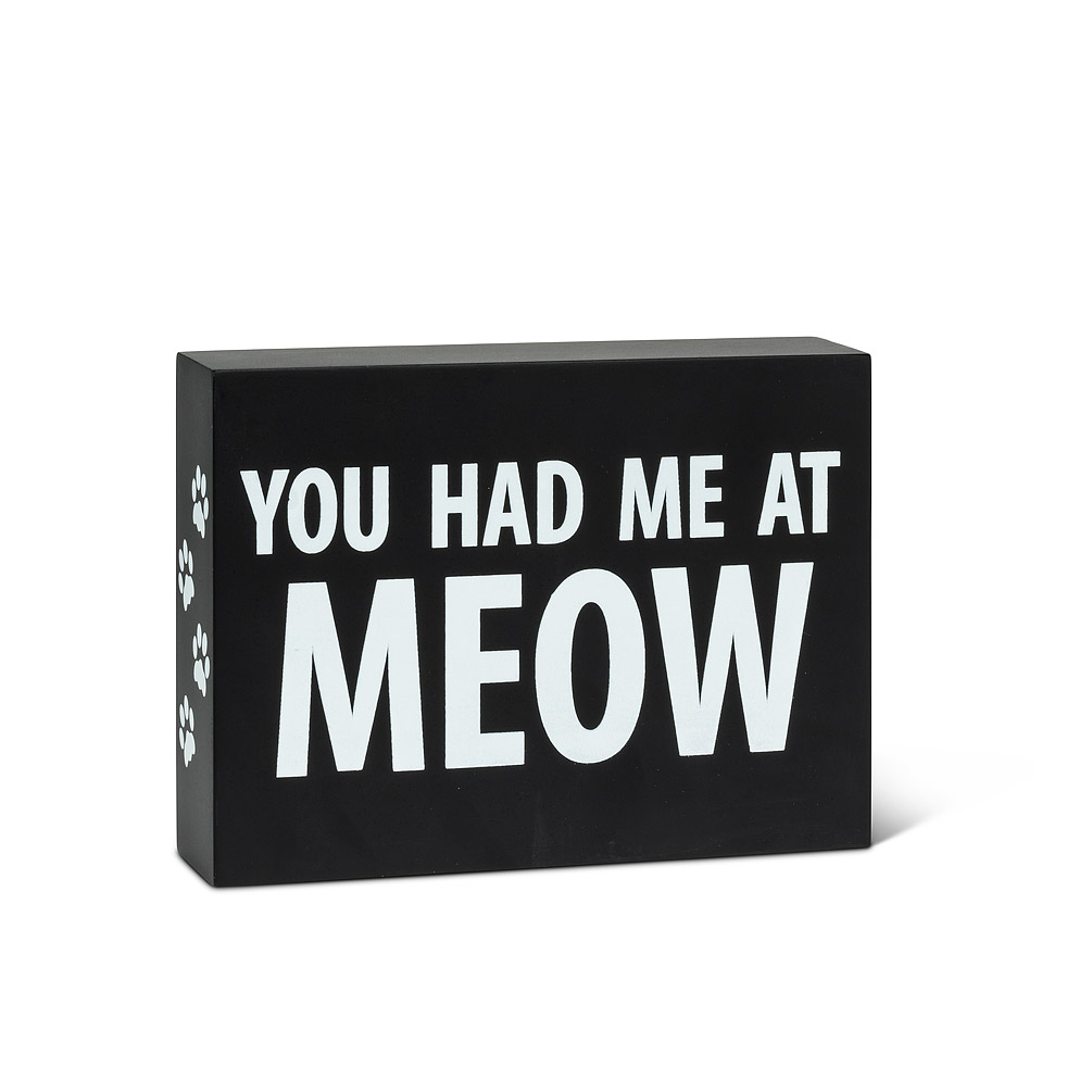 Picture of Abbott Collection AB-27-JUSTSAYIN-529 5.5 in. You Had me at Meow Block&#44; Black