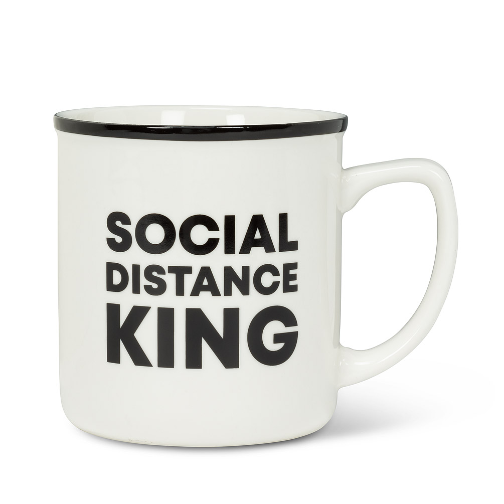 Picture of Abbott Collection AB-27-2020-515 4 in. Social Distance King Text Mug&#44; White & Black
