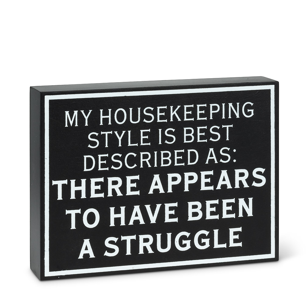 Picture of Abbott Collection AB-27-JUSTSAYIN-023 6 in. My Housekeeping Style Block&#44; Black