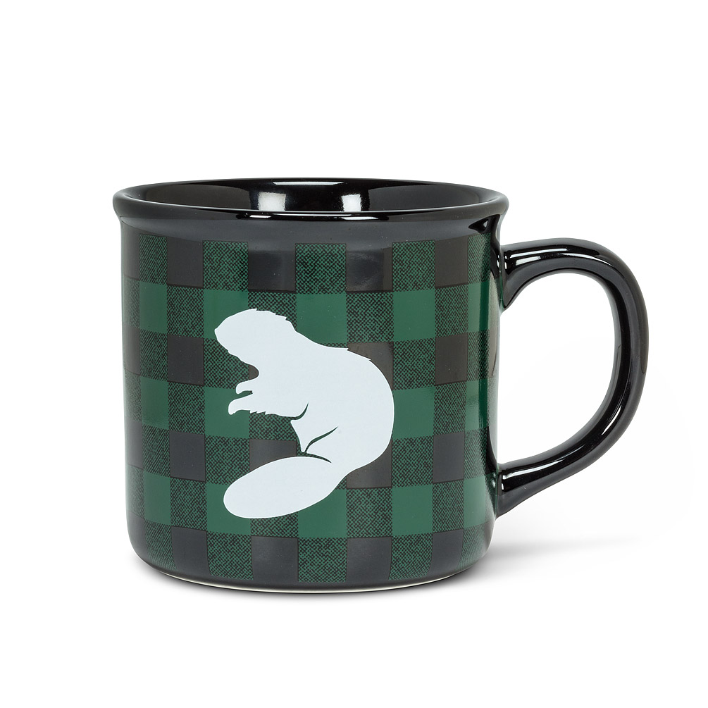 Picture of Abbott Collection AB-27-CHECK-BEAVER 4 in. Beaver Check Mug&#44; Black & Green
