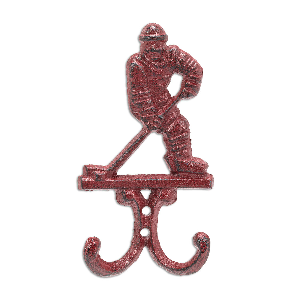 Picture of Abbott Collection AB-27-FOUNDRY-1552-RED 6.5 in. Hockey Player Wall Hook&#44; Antique Red