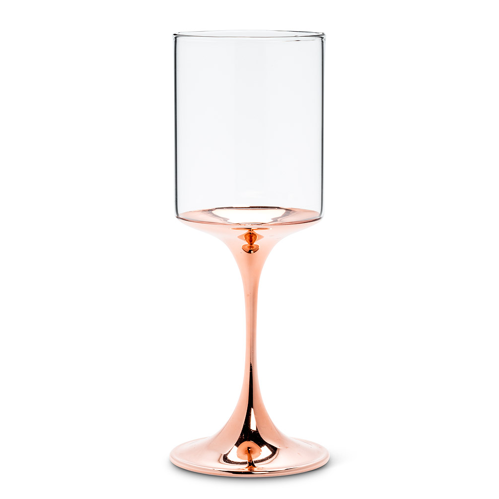 Picture of Abbott Collection AB-27-ALTO-GOB-COP 9.5 in. Wine Glass with Metallic Stem&#44; Clear & Copper