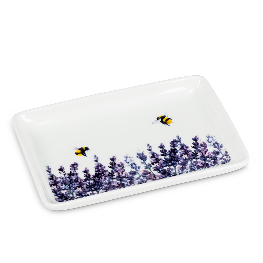 Picture of Abbott Collection AB-27-PROVENCE-RECT 4 x 6 in. Stoneware Lavender Platter&#44; White & Purple