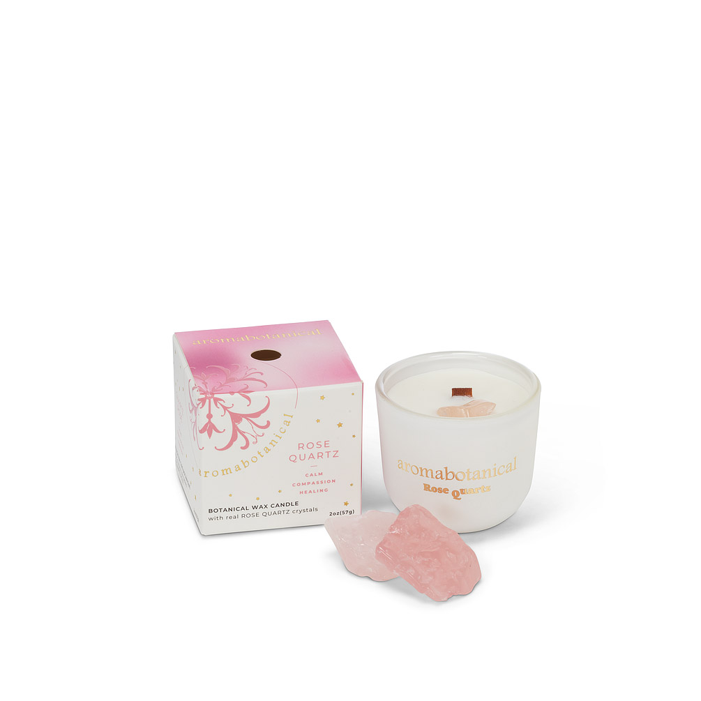 Picture of Abbott Collection AB-16-CR-MINI-RO 2 in. Mini Rose Quartz Crystal Candle