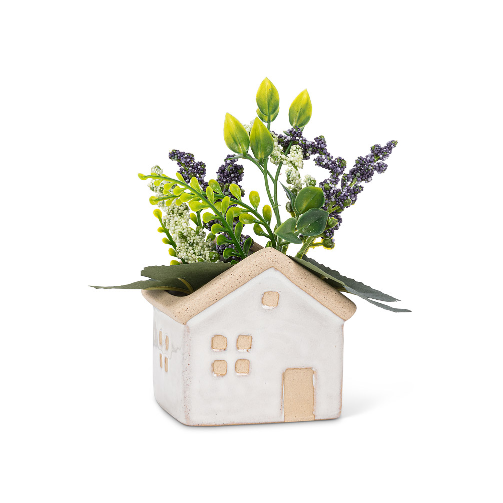 2.5 in. Mini House Planter, Grey