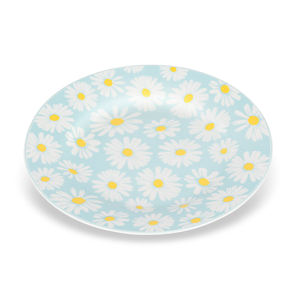 Picture of Abbott Collection AB-27-SHASTA-CKPL 7.5 in. Daisy Print Plate&#44; Blue & Yellow - Small
