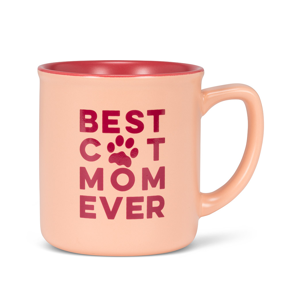 Picture of Abbott Collection AB-27-2TONE-102 4 in. Best Cat Mom Mug&#44; Pink & Red