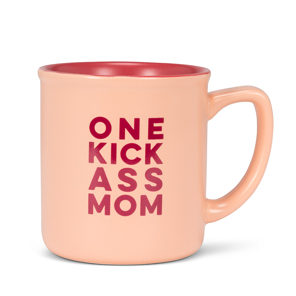 Picture of Abbott Collection AB-27-2TONE-103 4 in. One Kick Ass Mom Mug&#44; Pink & Red