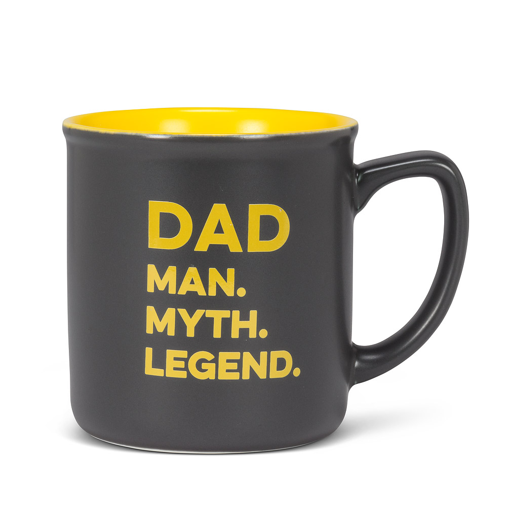 Picture of Abbott Collection AB-27-2TONE-107 4 in. Dad Legend Mug&#44; Grey & Yellow