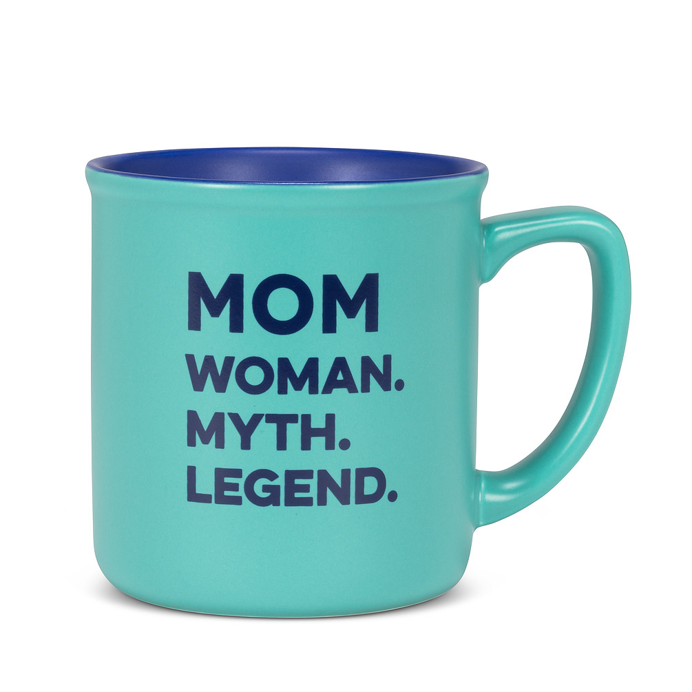 Picture of Abbott Collection AB-27-2TONE-109 4 in. Mom Legend Mug&#44; Turquoise & Dark Blue